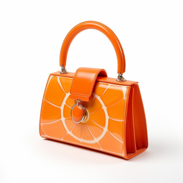 Photo un petit sac à main orange.