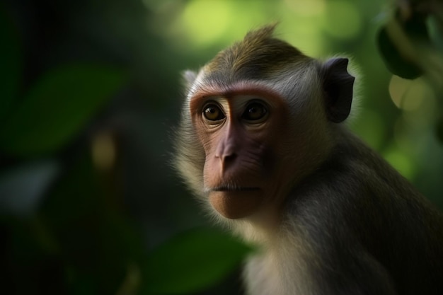 Petit singe explorant le feuillage luxuriant de la forêt tropicale