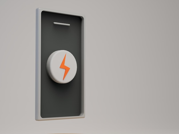 un petit smartphone avec une icône de charge sous la forme d'un éclair sur fond gris