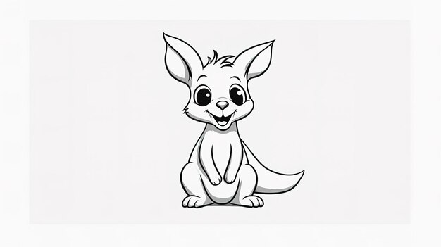 Photo petit sourire mignon page de coloriage de singe pour enfants livre de coloriage animaux dessin de ligne d'art