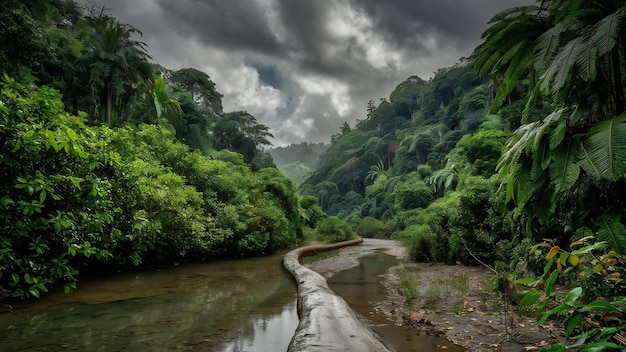 Petit tronc de rivière dans la forêt tropicale