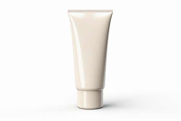 Petit tube avec maquette de crème Récipient cosmétique isolé sur fond blanc Image générée par l'IA