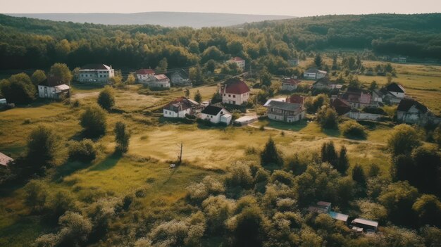 Photo un petit village dans les montagnes