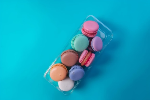 Petite boîte de macarons français Generate Ai