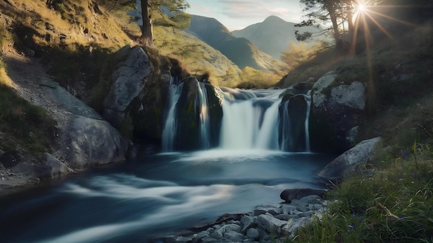 Petite cascade dans les montagnes