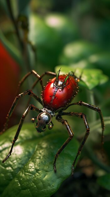 Photo une petite colonie de fourmis travaille ensemble pour obtenir de la nourriture générée par l'ia