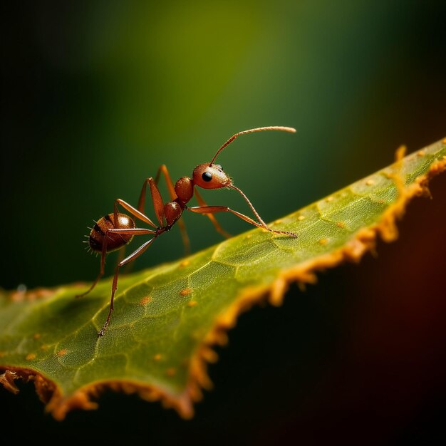 Une petite colonie de fourmis travaille ensemble pour obtenir de la nourriture générée par l'IA