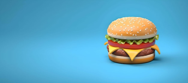 Une petite conception isométrique mignon délicieux cheeseburger IA générative