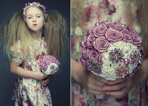 Petite dame au bouquet