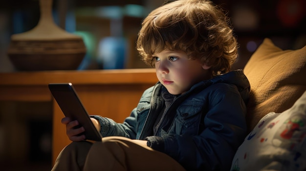 Une petite fille accro au smartphone.