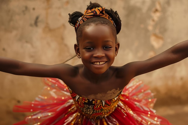 Une petite fille africaine du ballet Génère Ai