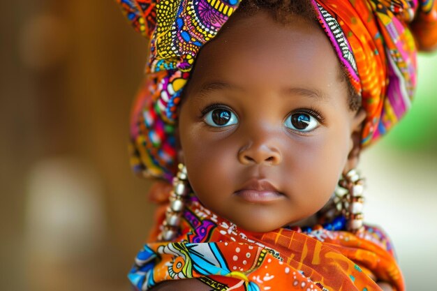 Une petite fille afro souriante et joyeuse génère Ai