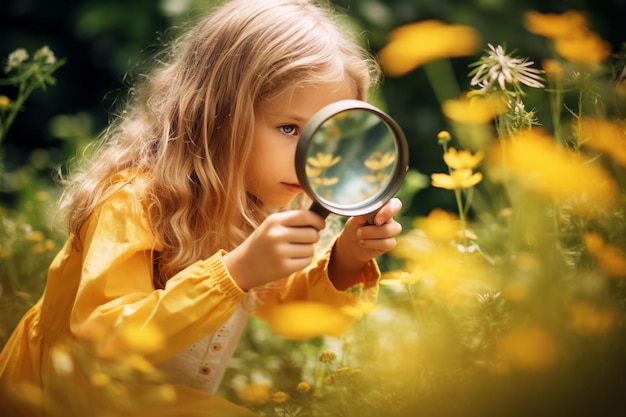 Photo petite fille apprentissage montessori nourrir la curiosité et l'indépendance