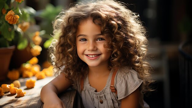 petite fille au café