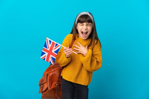 Petite fille étudie l'anglais isolé