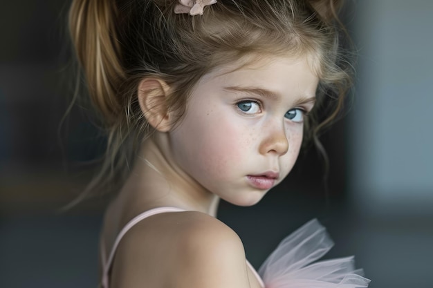 Petite fille avec une fleur dans les cheveux