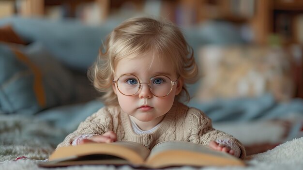 La petite fille a lu un livre intéressant sur l'IA