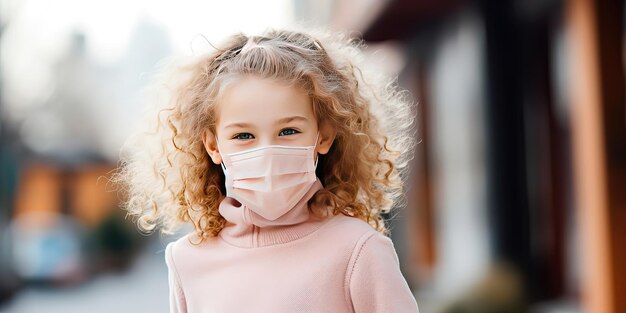 Une petite fille avec un masque