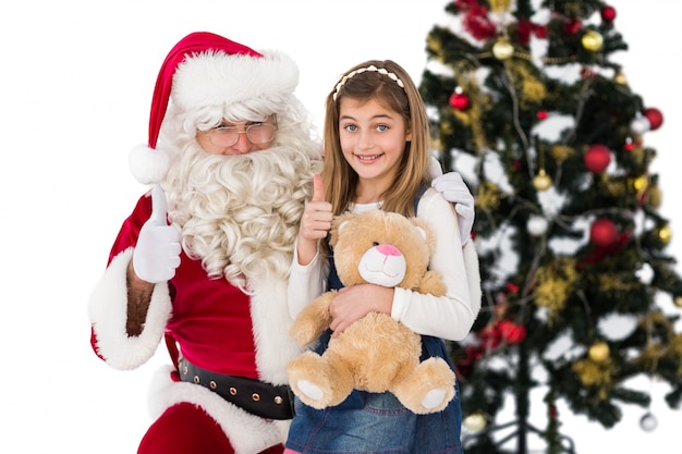 Petite fille avec le père Noël