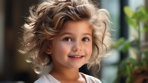 Une petite fille sourit un joli visage par une journée ensoleillée