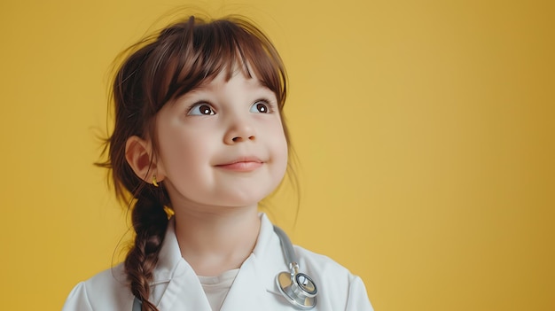 une petite fille avec un stéthoscope sur son cou