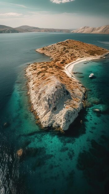 Photo une petite île au milieu de la mer