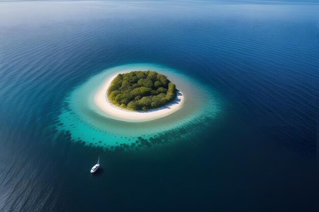 Une petite île au milieu de l'océan