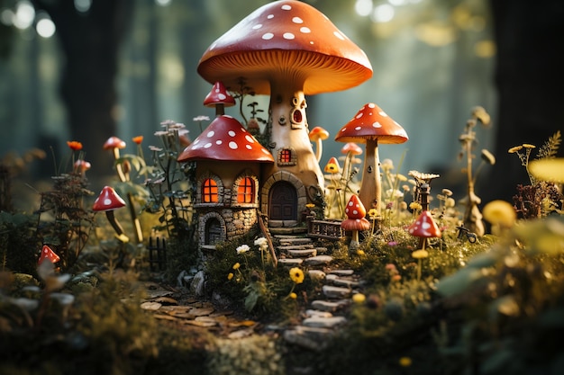 Une petite maison de champignons.