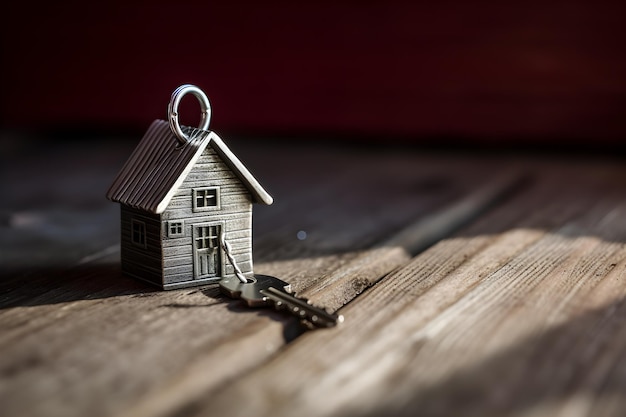 Une petite maison avec une clé au sommet.