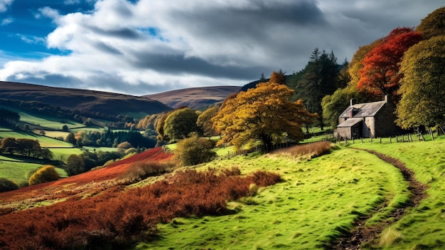 Petite maison en pleine nature générée par IA