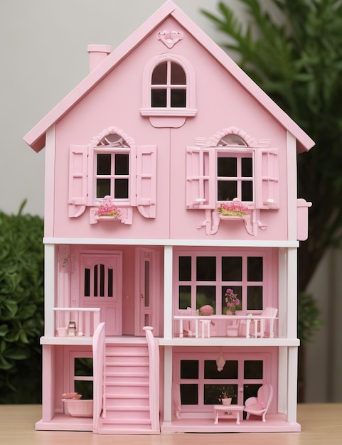 petite maison de poupée rose