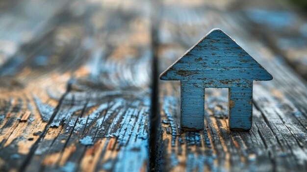 Photo petite maison sur une table en bois