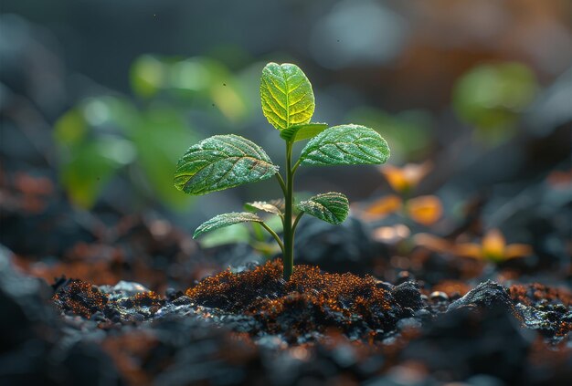 petite plante poussant sur le sol