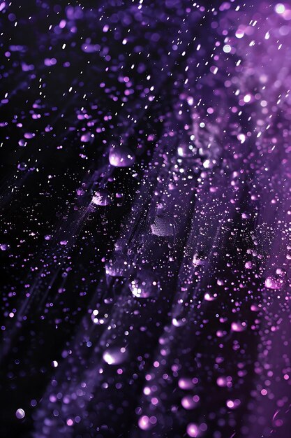 Une petite pluie étincelante avec une brume éparpillée et un fond en néon collage Y2K violet Invig brillant