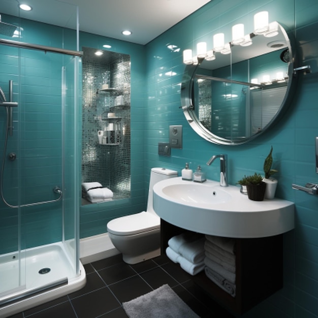 Petite salle de bain au design moderne