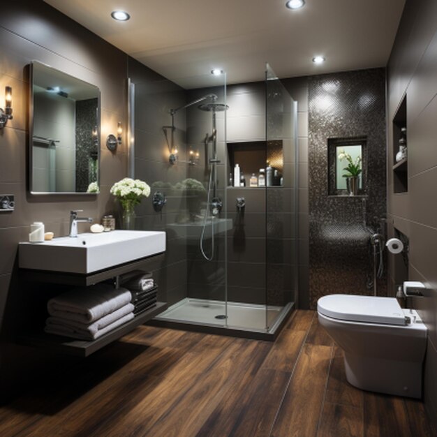 Petite salle de bain au design moderne