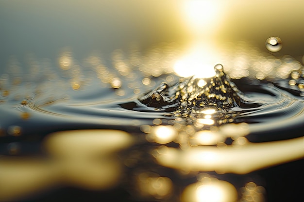 Une petite vague sur l'épaisseur de la mer dans les rayons de l'aube des images envoûtantes d'une nature intacte Généré par AI