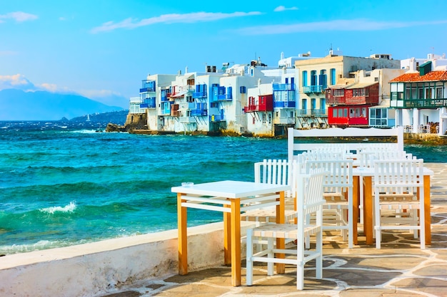 Petite Venise dans l'île de Mykonos Cyclades Grèce