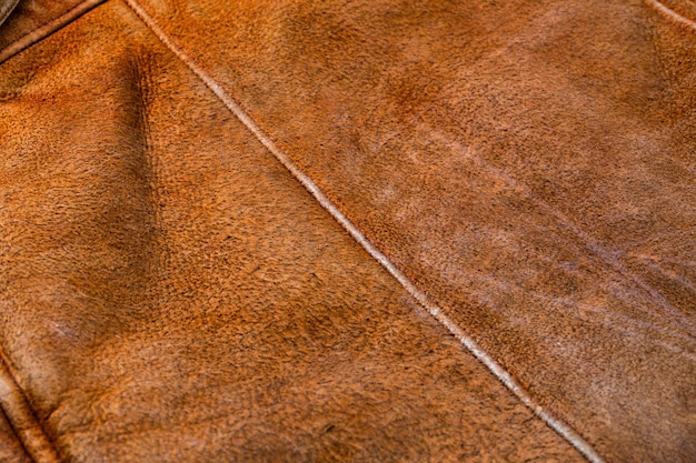 Petite veste seude épaisse marron texture gros plan avec mise au point sélective et flou