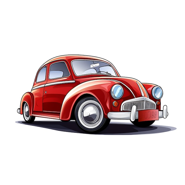 Petite voiture de dessin animé de vecteur sur illustration vectorielle de couleur vendue enfants