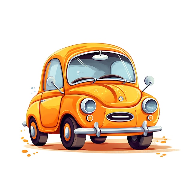 Vecteur Enfants Voiture Ensemble Dessin Animé Couleur Style Sur