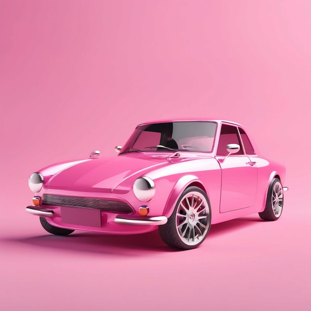 Photo une petite voiture de sport rose.