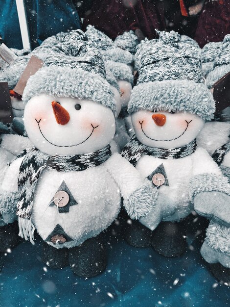 Petites décorations de noël jouet bonhomme de neige avec sourire