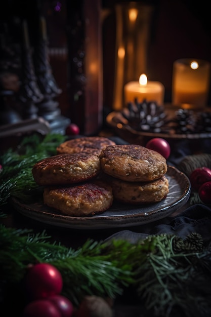 Photo petites galettes cuites au four dans un style rétro