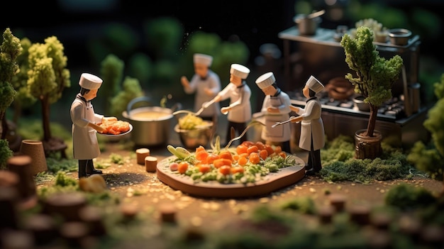 Photo les petites personnes font cueillir des fruits et des légumes