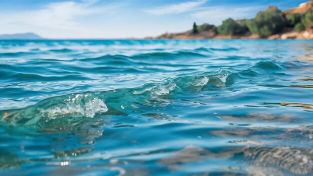 Petites vagues sur une mer calme quelque part en Grèce