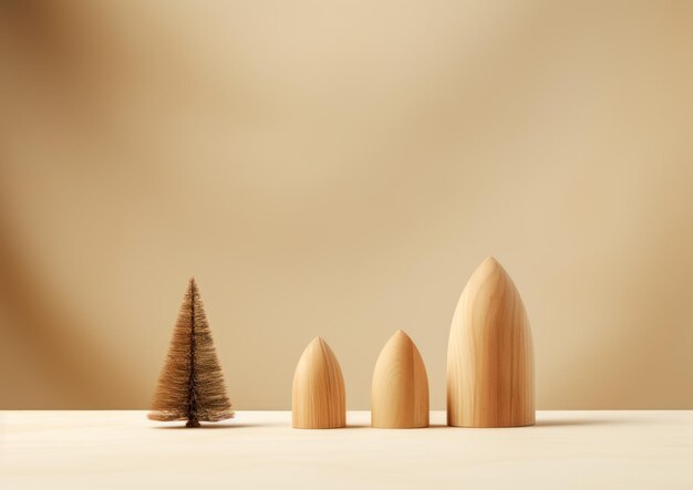 Petits arbres de Noël bruns Illustration générée par l'IA
