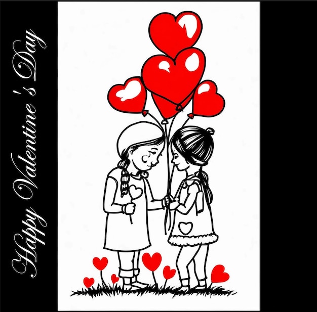 Les petits enfants célèbrent la Saint-Valentin
