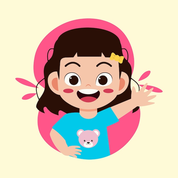 petits enfants mignons souriants garçon et fille de dessins animés vectoriels sur fond blanc