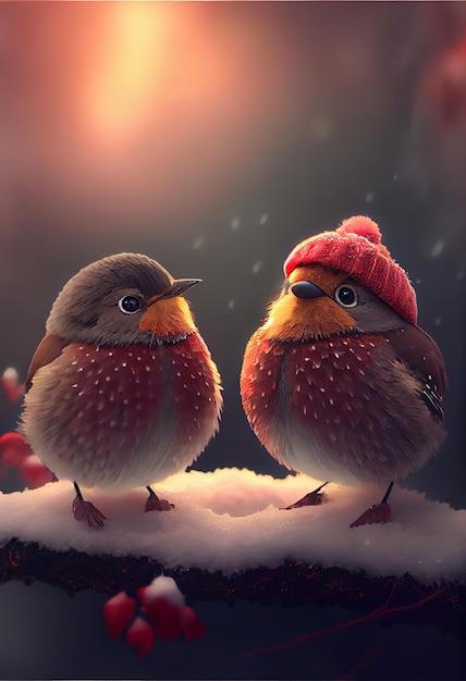 petits oiseaux amoureux
